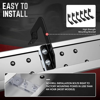DNA Motoring 6.5" Flat Running Boards Side Step Nerf Rails Bars Compatible with 2004-2014 Ford F150, Fits Extended Cab Models, STEPB-U-F15004-T1-E