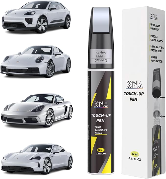 XNA Ice Grey Metallic(M7N/G7) for Porsche Touch Up Paint, Car Scratch Remover for Nicks and Chips Repair, 2-In-1 Quick & Easy Fix Car Scratch Repair Kit with Exact Color-Matched