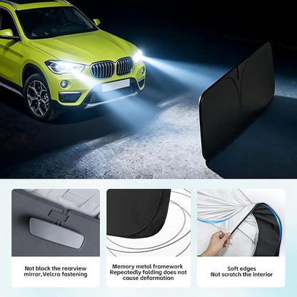 Windshield Sun Shade for BMW X1 2011-2022 Sunshade 300T Windshield Cover Shield Protector Blocks UV Rays Custom Fit X1 Front Window Shades Windshield Accessories Keep Cool Foldable