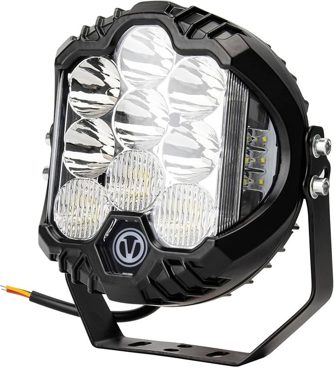 7 Inch Round Offroad Light - PSLER Driving Light Off Road 28W 5000LM Spot Flood Combo Work Light IP67 with DRL for Wrangler Pickup SUV ATV UTV Cart Trucks 4x4 F150（White）