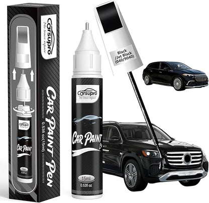 Black/Jet Black(040/9040) for Mercedes Benz Touch Up Paint Pen, 2 in 1 Car Scratch Remover with Pen Tip and Brush, Precise Color Match for Car Paint Scratch Repair, Quickly and Easily Fix Chips and Nicks
