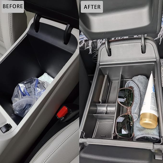 HGWEI Center Console Organizer Compatible with 2022-2024 Hyundai Tucson & Santa Cruz 2022-2026 Interior Accessories Armrest Storage Box Insert Tray (Not for 2025 Limited/Hybrid/Plug-in Hybrid) Black