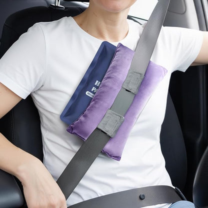 Post Surgery Seat Belt Pillow with Ice Pack, Seatbelt Cushion for Mastectomy, Heart Surgery, C-Section & Hysterectomy Recovery, Chemo Port Protector, Seatbelt Pad with Pocket (Purple)