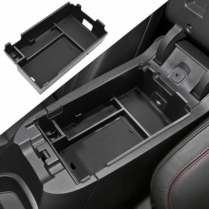 HGWEI Center Console Organizer Tray Compatible with Chevy Equinox 2018 2019 2020 2021 2023 2024 Accessories, Armrest Insert Secondary Storage Box (Not Fit 2025 2026) Black Trim