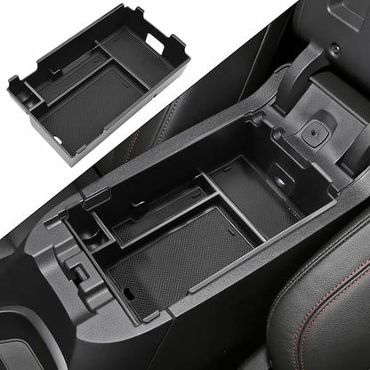 HGWEI Center Console Organizer Tray Compatible with Chevy Equinox 2018 2019 2020 2021 2023 2024 Accessories, Armrest Insert Secondary Storage Box (Not Fit 2025 2026) Black Trim