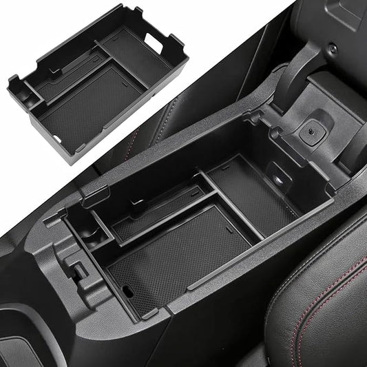 HGWEI Center Console Organizer Tray Compatible with Chevy Equinox 2018 2019 2020 2021 2023 2024 Accessories, Armrest Insert Secondary Storage Box (Not Fit 2025 2026) Black Trim