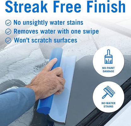 Silicone Car Window Squeegee for Boat Windshields, RVs, and Auto Cleaning, Water Blade Wiper and Cleaner for Glass, Mirrors, and Shower Doors