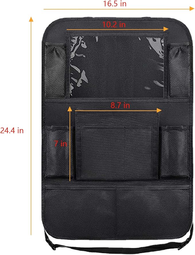 Tianle Backseat Car Organizer - Premium Car Organizer with 10" Table Holder, 9 Pockets, Road Trip Essentials for Travel Accessories (1 Pack)