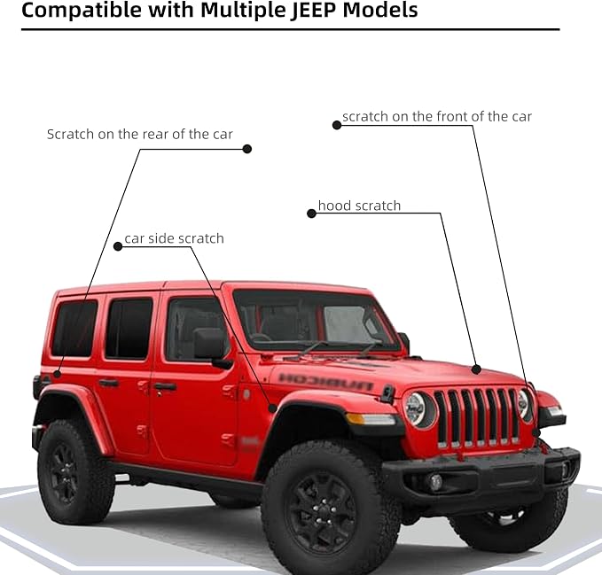 Firecracker Red(PRC/MRC) Car Paint Touch Up Pen Compatible with JEEP, 2-In-1 Color Accurate Touch Up Car Scratch Repair Paint Match JEEP Series Automotive Scratch Remover for Nicks & Chips Repair