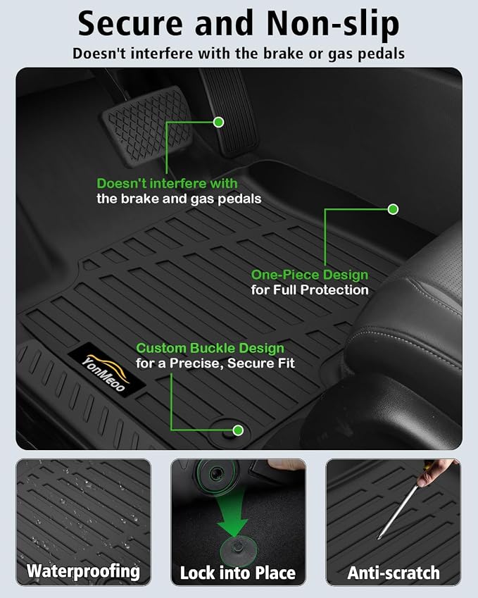 Floor Mats & Cargo Mat with Backrest Mat Custom for Mazda CX-50 2023-2025 2026 (Only Gas), Door Sill Guards, All Weather TPE Full Set Floor Liners Trunk Mat for CX-50 Fuel Accessories