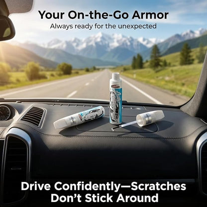 White Car Touch Up Paint Pen 2pcs with Clear Coat Pen, Long-Lasting Waterproof UV-Resistant Auto Scratch Repair Remover, Quick & Easy Fix for Car SUV Truck Motorcycle, Repair Chip Rim Scuff