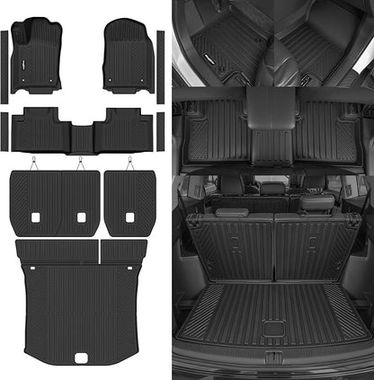 Floor Mats for 2013-2015 Jeep Grand Cherokee, Trunk Mat and Backrest Mat & Door Sill Guard All Weather TPE Protector for Jeep Grand Cherokee Accessories