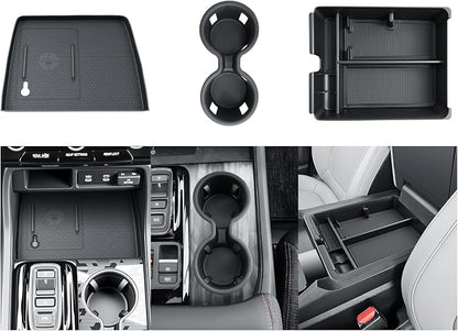 BIBIBO 3Pack for 2026 Honda Passport Center Console Organizer 2026 Honda Passport Console Armrest Tray+Cup Holder +Wireless Charging Mat 2026 Passport Insert Organizer 2026 Honda Passport Accessories