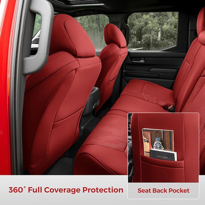 DiffCar® Seat Covers for Toyota Tacoma 2026 2025 2024 Double Cab(Gas Only), Full Set Faux Nappa Leather Truck Accessories for Tacoma 4th Gen, Car Seat Protectors Custom Fit for Tacoma Seat, Red Camo