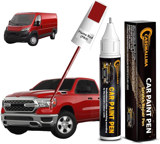 Flame Red(PR4) Car Touch Up Paint for Ram, Color Accurate Car Paint Scratch Repair Pen Kit Quick & Easy Fix Vehicle Chips and Automotive Nicks Scuff