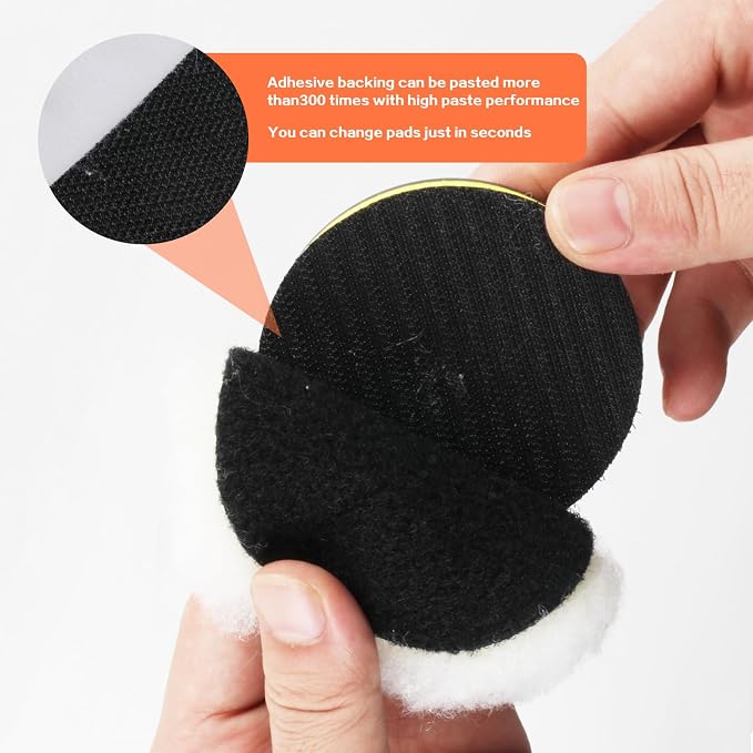 10-Pack Car Polishing Pads, 3 Inch Foam, Buffer Polisher for Drill, Fleece Pad Wax Buffer Drill Polisher Attachment with M10 Adapter