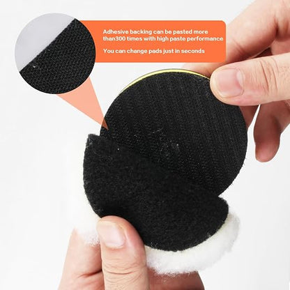11Pcs Car Buffing Pads for Drill Polishing Kit, 3Inch Foam Polishing Pads, Car Buffers and Polishers Kit, Wool Pads Wax Buffer Drill Attachment with M10 Adapter