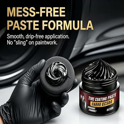 Premium Tire Coating & Trim Restorer, Tire Coating Paste Rapid Acting, Ceramic Tire Coating Bring Back Deep Black Shine to Rubber Plastic, Long-Lasting UV Protection (4PCS)