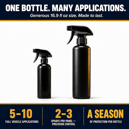 Premium Ceramic Coating Car Care Kit (3-Pack) - 16.9 fl oz Hydrophobic Spray, Microfiber Towel, Foam Applicator Pad & Wash Sponge | Full-Season Bundle