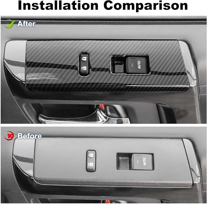 JWWY Interior Trim Kit Auto Interior Dress-Up Kit Decor Set Center Console Gear Shift Dashboard Panel Cover Trim for 2010-2019 Toyota 4runner Interior Accessories, ABS Carbon Fiber 28pcs