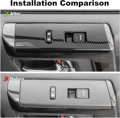 JWWY Interior Trim Kit Auto Interior Dress-Up Kit Decor Set Center Console Gear Shift Dashboard Panel Cover Trim for 2010-2019 Toyota 4runner Interior Accessories, ABS Carbon Fiber 28pcs