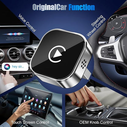 2026 Wireless Car Adapter - Universal Smart Screen Converter, USB-C/Type-C,Plug & Play, Zero Delay Needs Built-in Vehicle System (Silver)