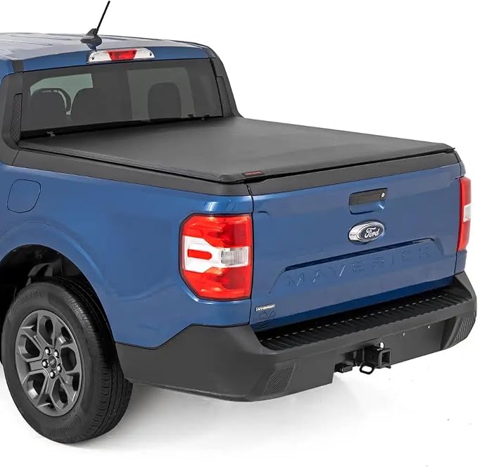 Rough Country Soft Roll Up Truck Bed Tonneau Cover for Ford Maverick (2022-2026) - Fits 4'6 (54.4") Bed, Weatherproof Bed