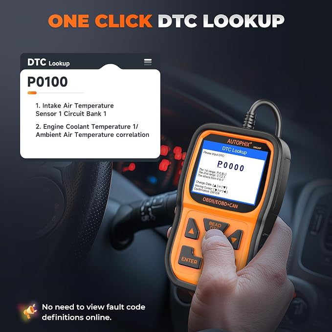 AUTOPHIX OM126P OBD2 Scanner, Check Engine Light Code Reader, Car Code Scanner for Automotive Diagnostic, Read & Clear Fault Code, Pass Smog Test, Live Data, for All US Cars After 1996