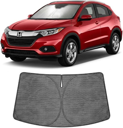 Proadsy Windshield Sun Shade Custom Fit Honda HR-V 2023-2026 Ice Crystal Black Front Window Sunshade UV and Heat Blocker Foldable Visor Keeps Car Cooler for Summer Parking and Daily Use