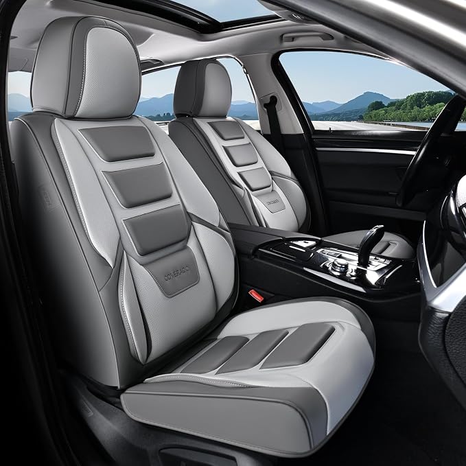Coverado Car Seat Covers, Front Covers for Cars, Car Seat Cover Front Seats, Car Seat Protector Waterproof, Leather Car Seat Cushion, Universal Interior Covers Seat Protectors for Most Cars