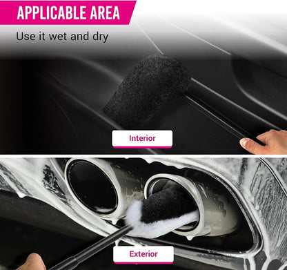 H.O.W 360° Microfiber Wheel Rim Tire Brush for Cleaning Tires