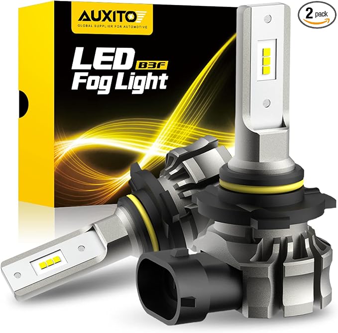 AUXITO 9145 LED Fog Light Bulbs, 6000LM 6500K Cool White Light, 300% Brightness H10 9140 9045 9040 Led Fog Lights, CSP LED Chips, DRL Replacement for Cars, Pack of 2