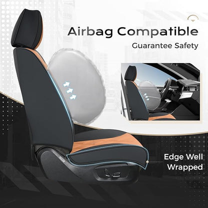 Coverado Car Seat Covers, Front Covers for Cars, Car Seat Cover Front Seats, Automotive Seat Cover, Waterproof, Leather Car Seat Cushion, Universal Interior Covers Seat Protectors for Most Cars