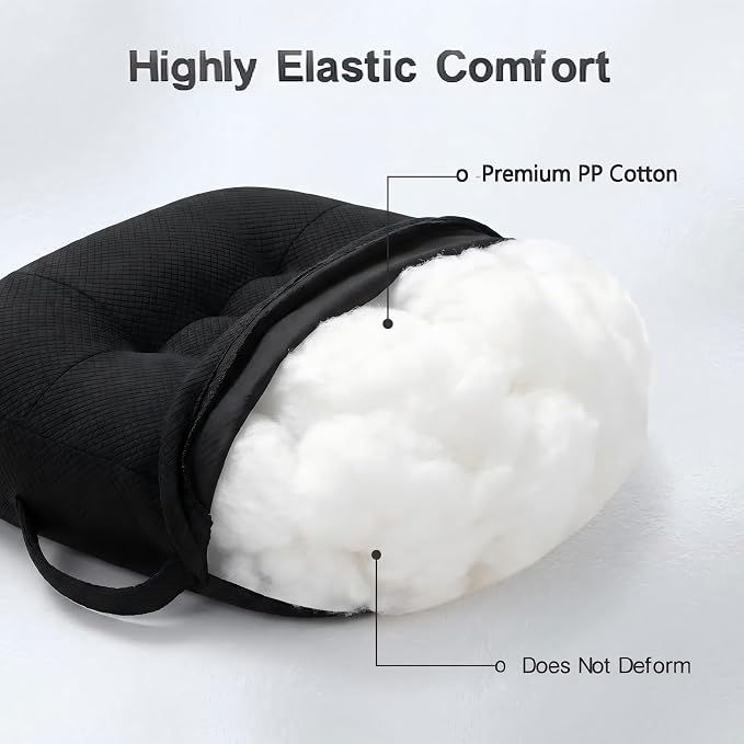 WSGJHB Office Chair Cushion Pillow Adult Car Booster Seat Cushions for Short People Effectively Increase Field of View Lower Back Fatigue Relief, for Cars Office Home Anti-Slip 18x18x4.7 inch Black