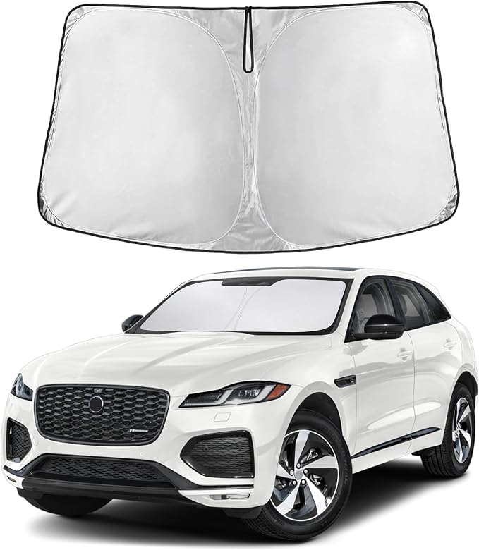 EcoNour Windshield Sunshade Compatible for Jaguar F-Pace 2016-2023 2024 2025, Sun Visor for Front Windshield & Window Sun Shade Cover, UV Heat Blocker & Protector, Car Accessories
