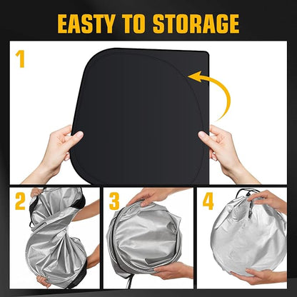 Windshield Sun Shade for Nissan Pathfinder 2013-2020 Foldable Sun Visor Protector for Pathfinder Accessories Sunshade Car Front Window Sunshades Blocks UV Rays