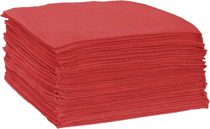 CleanAide 300 GSM Ultra Absorbent Microfiber Cleaning Towels for Kitchen, Car, and Home, Reusable Lint-Free Cloths, Scratch-Free, Streak-Free, Wet or Dry Cleaning, 12x12 in, 50-Pack, Red