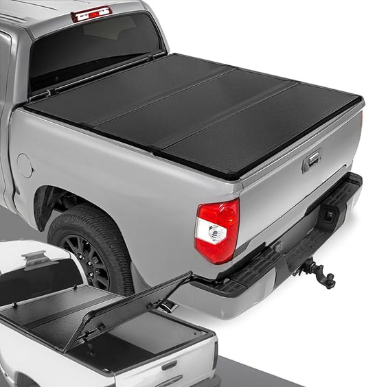 DNA MOTORING New Upgrade Truck Bed Top Hard Solid Tri-Fold Tonneau Cover Compatible with 22-23 Toyota Tundra 5-1/2' Bed, TTC-HARD-096