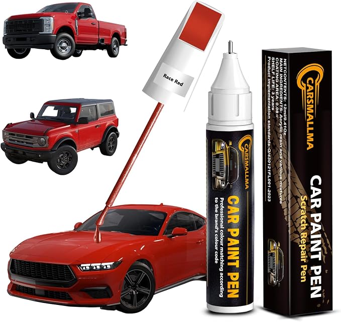 Touch Up Paint for Ford Race Red(PQ), Color Exact Match Auto Paint Repair Pen Fix Chips and Nicks Scuff
