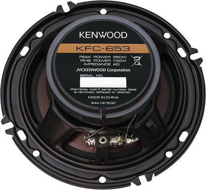 Kenwood KFC-653 6-1/2" 2-Way Concert Series Car Speakers – 320W Peak Power, Polypropylene Woofer Cone, Balanced Dome Tweeter, Acoustic Sound Harmonizer