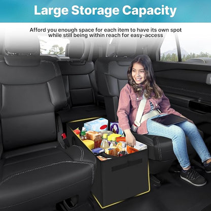 Mixsuper Liner Car Seat Organizer for Ford Explorer 2020-2025 2026, Console Organizer Backseat Toy Bin for Explorer, Seat Aisle Storage Box for 6-Passenger Kids Dogs ST XLT Accessories