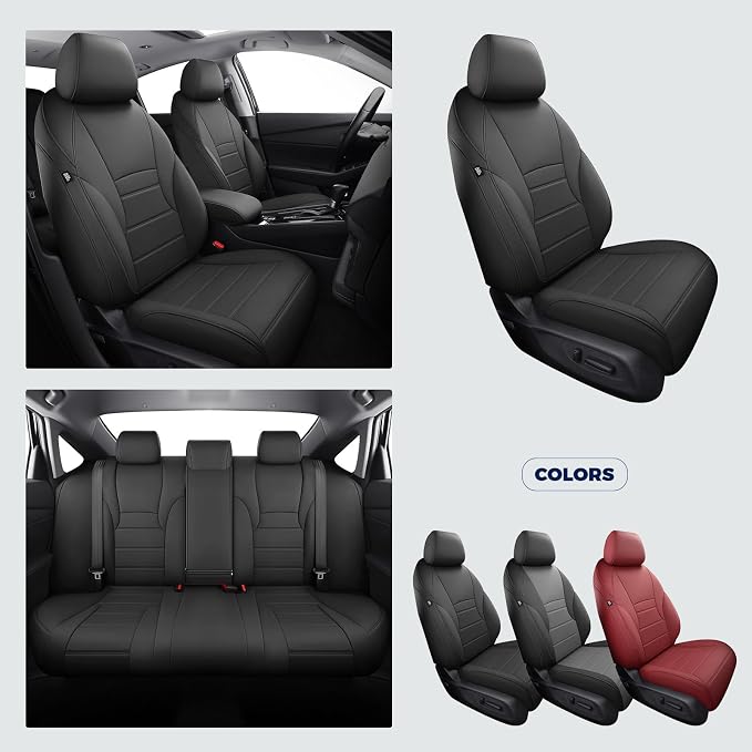 Custom for Honda Accord Seat Covers 2023 2024 2025 2026 EX,SE,EX-L,Sport-L,Touring & 2023-2026 (Hybrid) Sport,Touring,EXL,Sport-L, (Rear Row W/40/60 Split Backrest) - Black