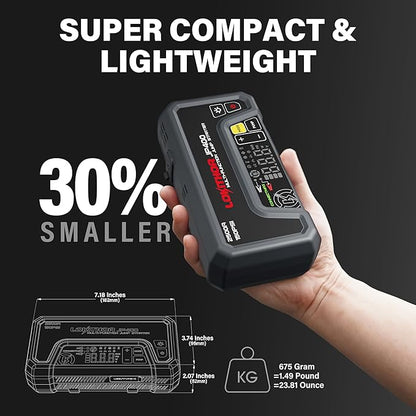 LOKITHOR JP400 Jump Starter with Air Compressor, 2500A 12V Car Battery Jumper Starter Portable (8.5L Gas/6.5L Diesel) Jump Box for Car Battery with ConnectMax, 150PSI Tire Inflator, Jumper Cables