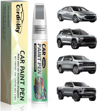 Car Touch Up Paint Sharkskin/Sterling Gray Metallic(GXD/WA130H) for Chevrolet, Color Accurate Car Scratch Repair Remover Pen Fix Auto Paint Chips and Nicks
