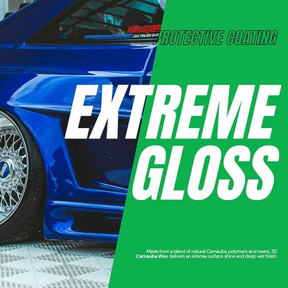3D Carnauba Wax – Liquid Brazilian #1 Grade Wax for Deep Gloss & UV Protection | Easy Application | Safe on All Paint | Non-Staining Formula | Made in USA | 1 Gallon