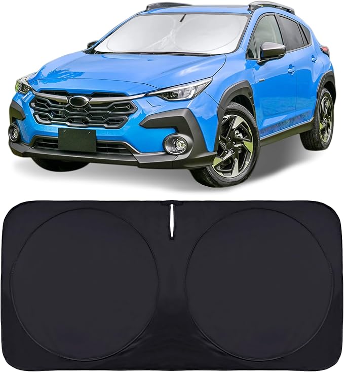 Car Windshield Sun Shade Compatible with Subaru Crosstrek 2021 2022 2023 2024 Front Window Sunshades for XV Crosstreck 2012-2024 Sun Visor Protector 210T Reflective Fabric Foldable Shades Block UV Ray