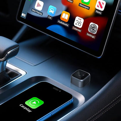 Wireless Carplay Adapter for iPhone - CarPlay Wireless Adapter, Wireless Control Plug & Play Carplay for Cars from 2016 & for Apple iPhone iOS 10+ (Black-Mini)