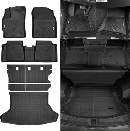Custom Fit Floor Mats for Toyota Prius 2010-2014 (Not fit V or C), All Weather TPE Floor Liners with Trunk Mat & Backrest Protectors, Odorless Full Set Interior Accessories