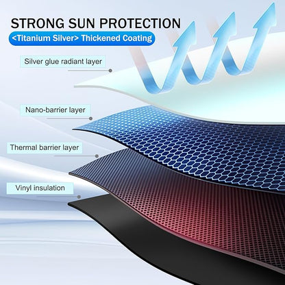 for Subaru Ascent Sun Shade 2019-2025 2026, Car Front Window Covers Sun Visor Protector, Foldable Blocks UV Rays Windshield Sunshade for Subaru Ascent Accessories