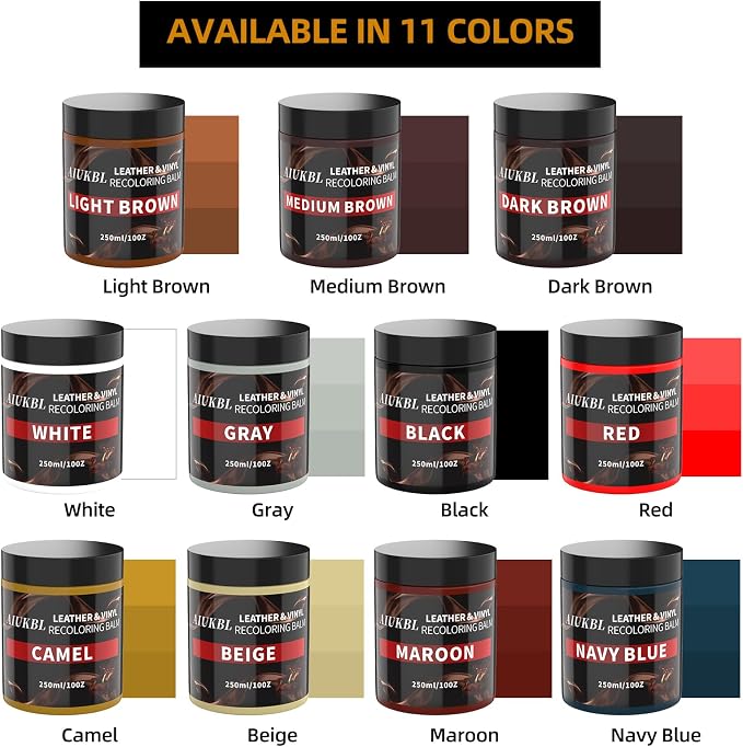 Leather Recoloring Balm, Leather Color Restorer, Leather Restorer for Couches, Leather Scratch Remover, Leather Scratch Repair, Leather Repair Kit for Furniture, Leather Dye (Black)